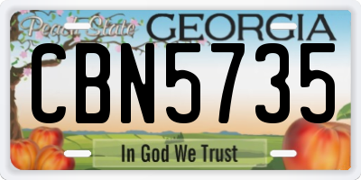 GA license plate CBN5735