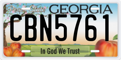 GA license plate CBN5761
