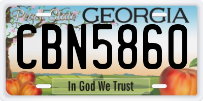 GA license plate CBN5860
