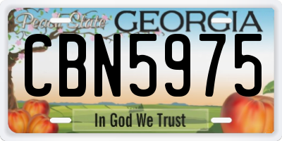 GA license plate CBN5975