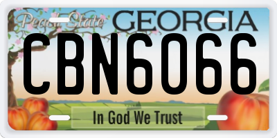 GA license plate CBN6066