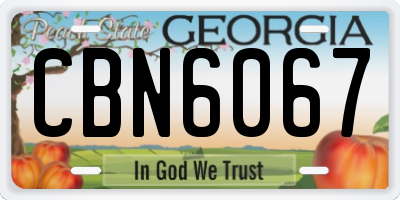 GA license plate CBN6067