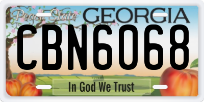 GA license plate CBN6068