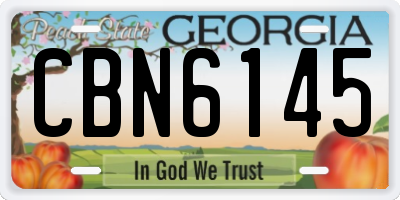 GA license plate CBN6145