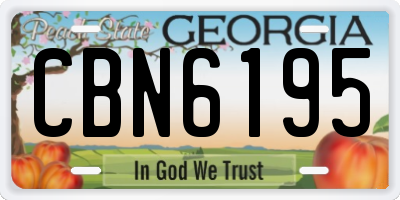GA license plate CBN6195