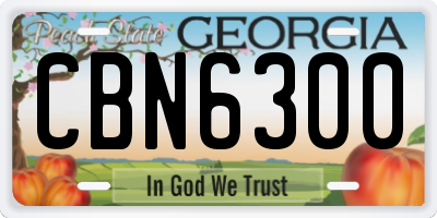 GA license plate CBN6300