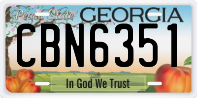 GA license plate CBN6351