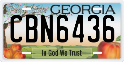 GA license plate CBN6436