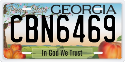 GA license plate CBN6469