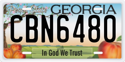 GA license plate CBN6480