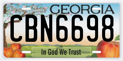 GA license plate CBN6698