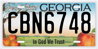 GA license plate CBN6748