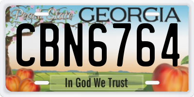 GA license plate CBN6764