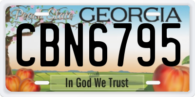 GA license plate CBN6795