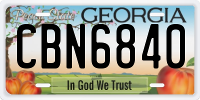 GA license plate CBN6840