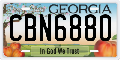 GA license plate CBN6880