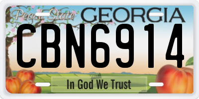 GA license plate CBN6914