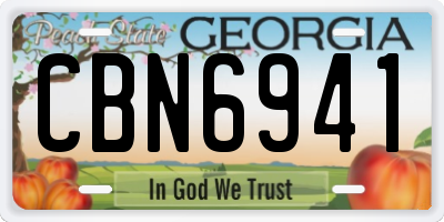 GA license plate CBN6941