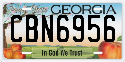 GA license plate CBN6956