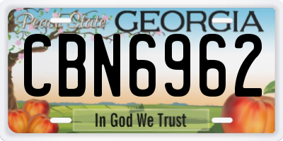 GA license plate CBN6962