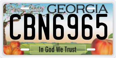 GA license plate CBN6965