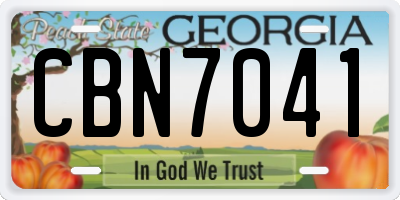 GA license plate CBN7041