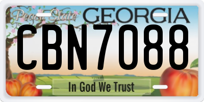 GA license plate CBN7088