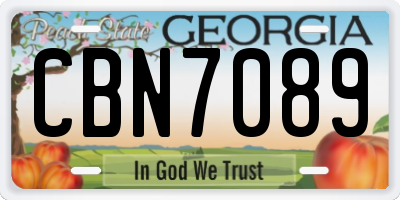 GA license plate CBN7089