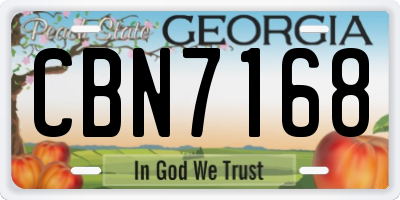 GA license plate CBN7168
