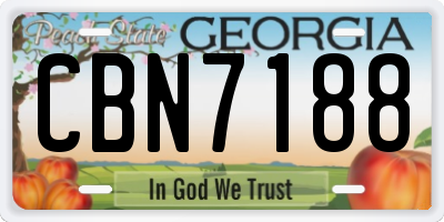 GA license plate CBN7188