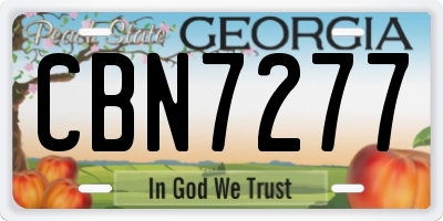 GA license plate CBN7277