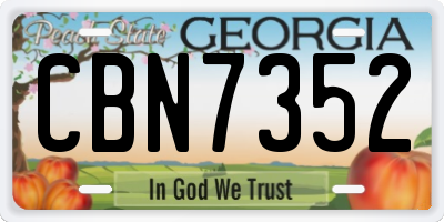 GA license plate CBN7352