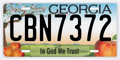 GA license plate CBN7372