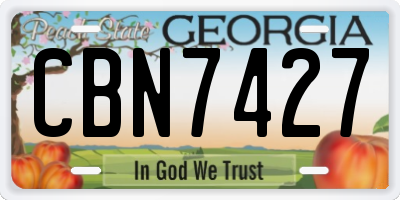 GA license plate CBN7427