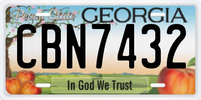 GA license plate CBN7432