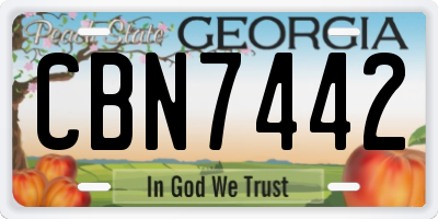 GA license plate CBN7442