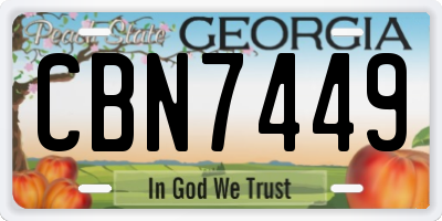 GA license plate CBN7449