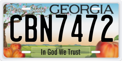 GA license plate CBN7472