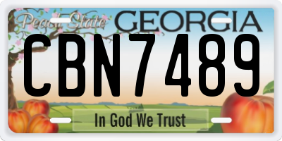 GA license plate CBN7489