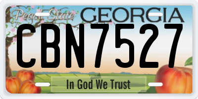 GA license plate CBN7527