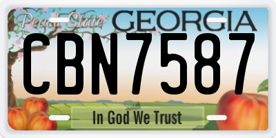 GA license plate CBN7587
