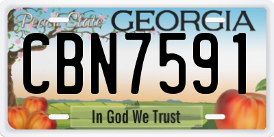 GA license plate CBN7591