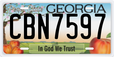 GA license plate CBN7597