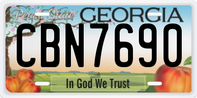 GA license plate CBN7690