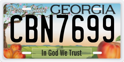 GA license plate CBN7699