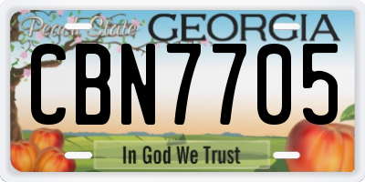 GA license plate CBN7705