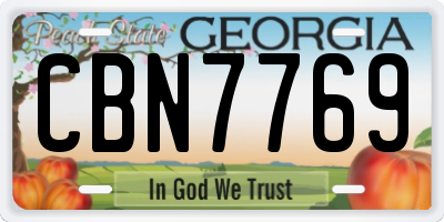 GA license plate CBN7769