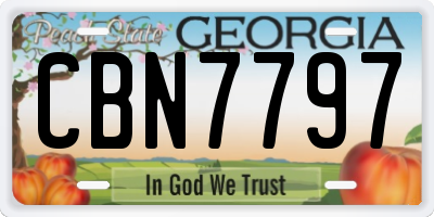 GA license plate CBN7797