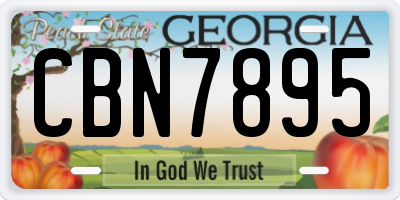 GA license plate CBN7895