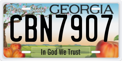 GA license plate CBN7907